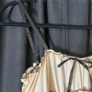 Cream & Black Trim Accents Dress